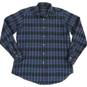 ETRO Blue plaid shirt EU 41 US 16 L